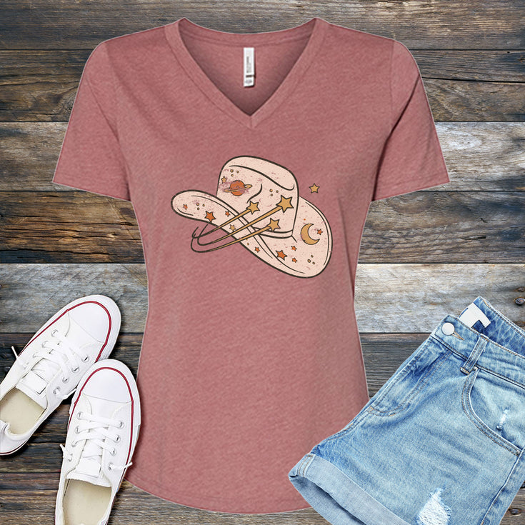 Cowgirl Cosmic Hat V-Neck's Image