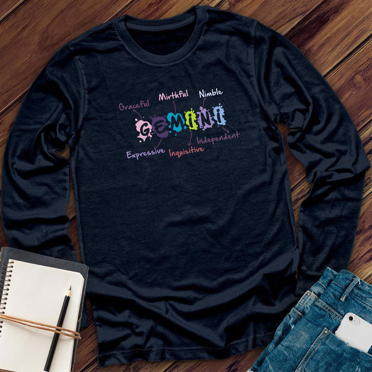 Gemini Word Splash Long Sleeve Tee's Image