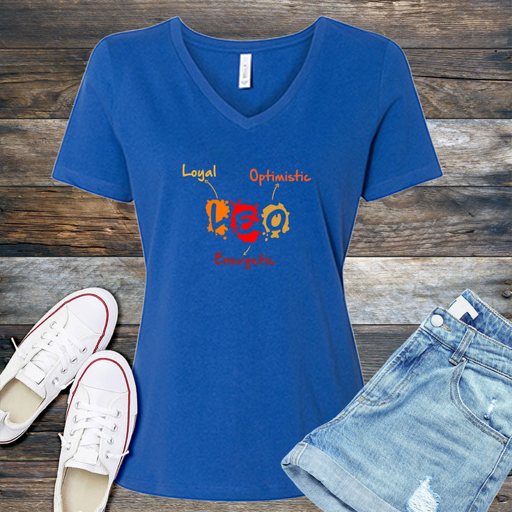 Leo Word Splash V-Neck's Image