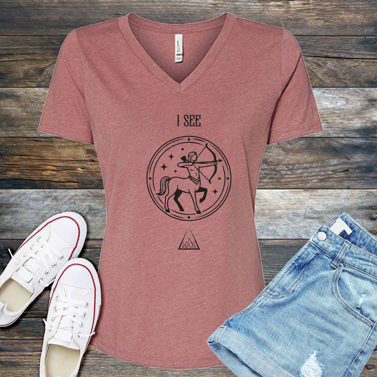 Sagittarius Motto V-Neck's Image
