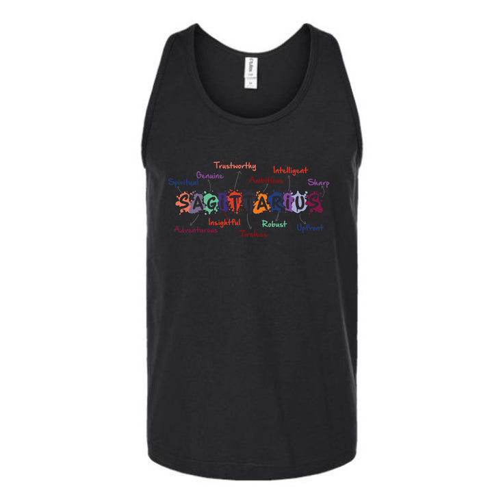 Sagittarius Word Splash Unisex Tank Top's Image