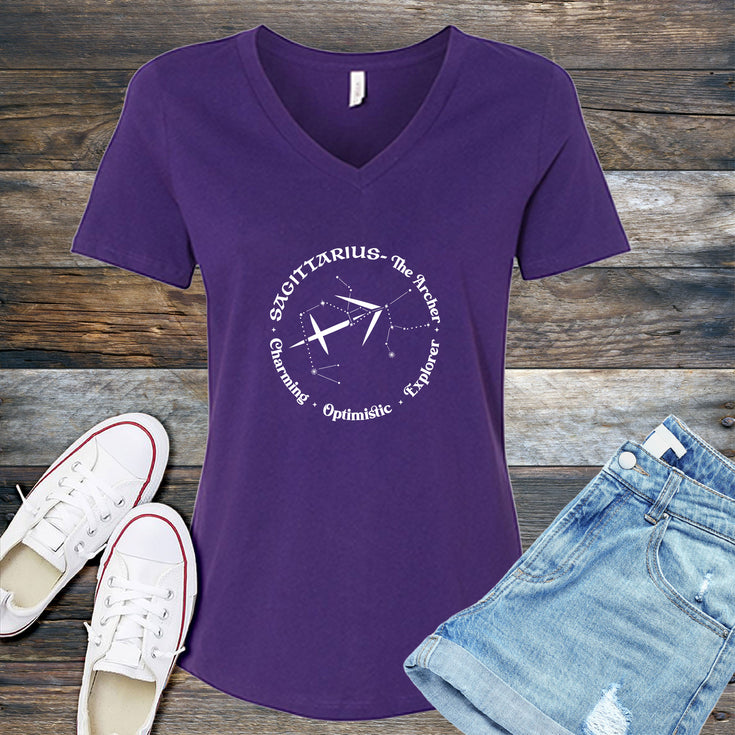 Sagittarius All In A Circle V-Neck's Image