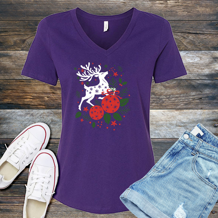 Christmas Reindeer V-Neck's Image