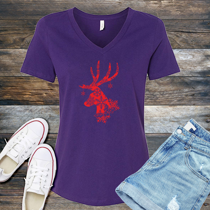 Winter Wonderland Reindeer V-Neck's Image