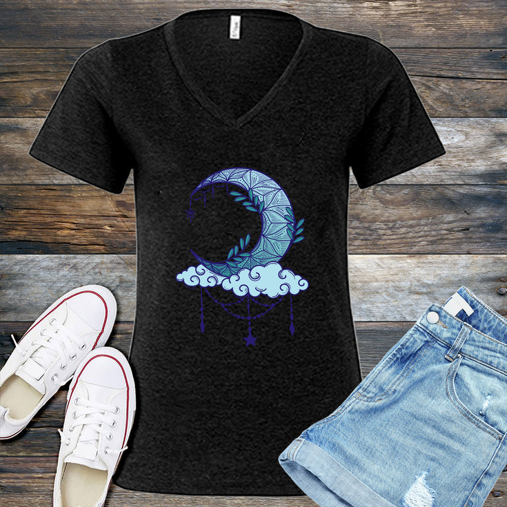 In The Pale Blue Moonlight V-Neck's Image