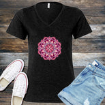 Rosy Spring Stained Glass V-Neck's Image