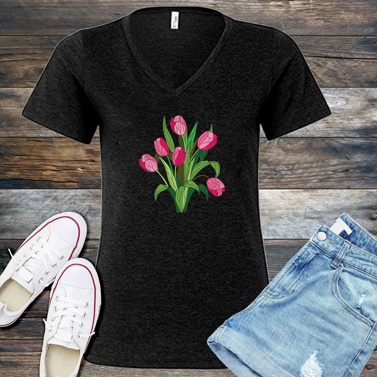 Spring Glass Arrangement V-Neck's Image
