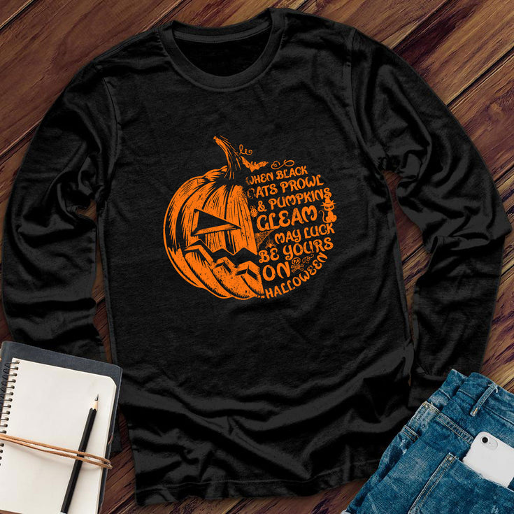 Cats Prowl and Pumpkins Gleam Long Sleeve's Image
