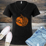 Cats Prowl and Pumpkins Gleam V-Neck's Image
