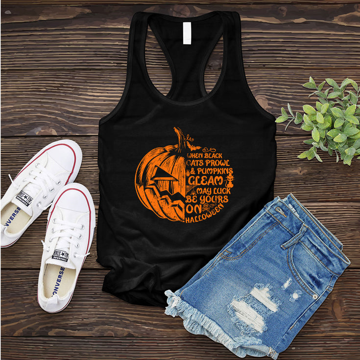 Cats Prowl and Pumpkins Gleam Women's Tank Top's Image
